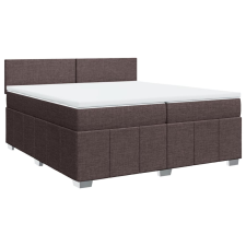 vidaXL sötétbarna szövet rugós ágy matraccal 200 x 200 cm (3287171) ágy és ágykellék