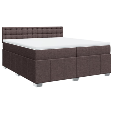 vidaXL sötétbarna szövet rugós ágy matraccal 200 x 200 cm (3287192) ágy és ágykellék