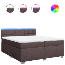 vidaXL sötétbarna szövet rugós ágy matraccal 200 x 200 cm (3288298) ágy és ágykellék