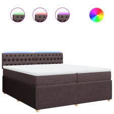vidaXL sötétbarna szövet rugós ágy matraccal 200 x 200 cm (3289873) ágy és ágykellék