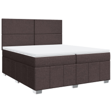 vidaXL sötétbarna szövet rugós ágy matraccal 200 x 200 cm (3291771) ágy és ágykellék