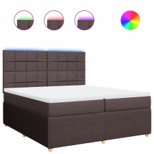 vidaXL sötétbarna szövet rugós ágy matraccal 200 x 200 cm (3294466) ágy és ágykellék
