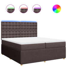 vidaXL sötétbarna szövet rugós ágy matraccal 200 x 200 cm (3294480) ágy és ágykellék