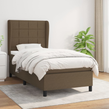 vidaXL sötétbarna szövet rugós ágy matraccal 80 x 200 cm ágy és ágykellék