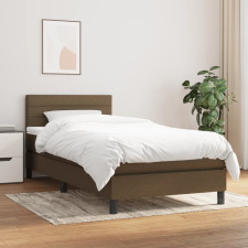 vidaXL sötétbarna szövet rugós ágy matraccal 80 x 200 cm ágy és ágykellék