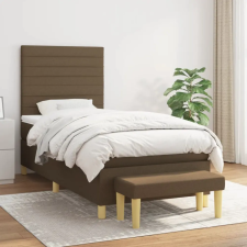 vidaXL sötétbarna szövet rugós ágy matraccal 80 x 200 cm ágy és ágykellék