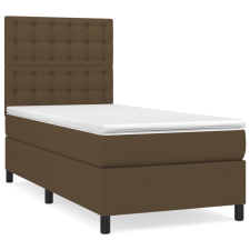 vidaXL sötétbarna szövet rugós ágy matraccal 80 x 200 cm (3142052) ágy és ágykellék