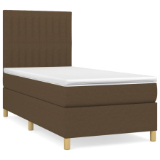 vidaXL sötétbarna szövet rugós ágy matraccal 80 x 200 cm (3142452) ágy és ágykellék