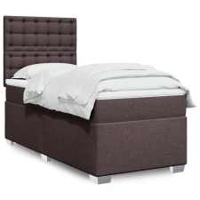 vidaXL sötétbarna szövet rugós ágy matraccal 90 x 190 cm ágy és ágykellék