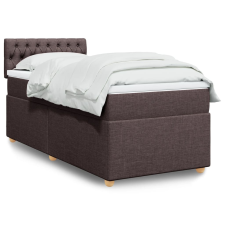 vidaXL sötétbarna szövet rugós ágy matraccal 90 x 190 cm ágy és ágykellék