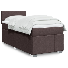 vidaXL sötétbarna szövet rugós ágy matraccal 90 x 190 cm ágy és ágykellék