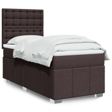 vidaXL sötétbarna szövet rugós ágy matraccal 90 x 190 cm ágy és ágykellék