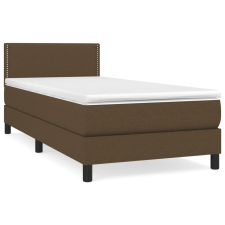 vidaXL sötétbarna szövet rugós ágy matraccal 90 x 190 cm (3139940) ágy és ágykellék