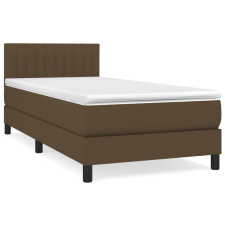 vidaXL sötétbarna szövet rugós ágy matraccal 90 x 190 cm (3140180) ágy és ágykellék