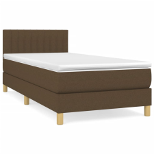 vidaXL sötétbarna szövet rugós ágy matraccal 90 x 190 cm (3140740) ágy és ágykellék