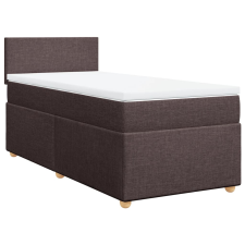 vidaXL sötétbarna szövet rugós ágy matraccal 90 x 190 cm (3286531) ágy és ágykellék