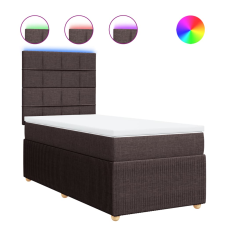 vidaXL sötétbarna szövet rugós ágy matraccal 90 x 190 cm (3294214) ágy és ágykellék