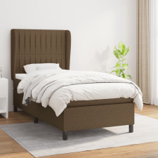 vidaXL sötétbarna szövet rugós ágy matraccal 90 x 200 cm ágy és ágykellék