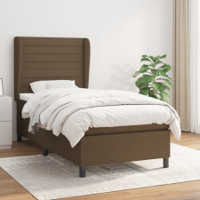 vidaXL sötétbarna szövet rugós ágy matraccal 90 x 200 cm ágy és ágykellék