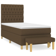 vidaXL sötétbarna szövet rugós ágy matraccal 90 x 200 cm ágy és ágykellék