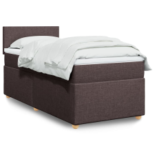 vidaXL sötétbarna szövet rugós ágy matraccal 90 x 200 cm ágy és ágykellék