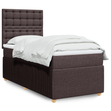 vidaXL sötétbarna szövet rugós ágy matraccal 90 x 200 cm ágy és ágykellék