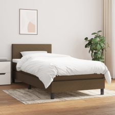 vidaXL sötétbarna szövet rugós ágy matraccal 90 x 200 cm ágy és ágykellék
