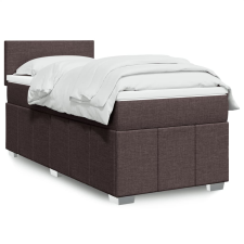 vidaXL sötétbarna szövet rugós ágy matraccal 90 x 200 cm ágy és ágykellék