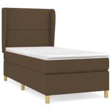 vidaXL sötétbarna szövet rugós ágy matraccal 90 x 200 cm (3128416) ágy és ágykellék