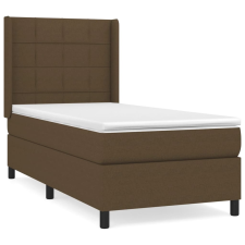 vidaXL sötétbarna szövet rugós ágy matraccal 90 x 200 cm (3131404) ágy és ágykellék