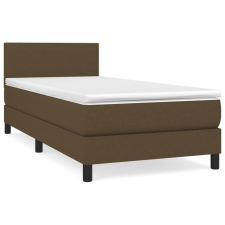 vidaXL sötétbarna szövet rugós ágy matraccal 90 x 200 cm (3139868) ágy és ágykellék