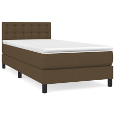 vidaXL sötétbarna szövet rugós ágy matraccal 90 x 200 cm (3140348) ágy és ágykellék