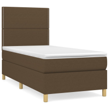 vidaXL sötétbarna szövet rugós ágy matraccal 90 x 200 cm (3142228) ágy és ágykellék
