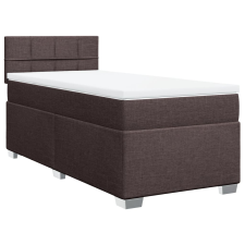 vidaXL sötétbarna szövet rugós ágy matraccal 90 x 200 cm (3285774) ágy és ágykellék