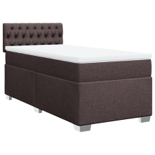 vidaXL sötétbarna szövet rugós ágy matraccal 90 x 200 cm (3285781) ágy és ágykellék