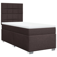 vidaXL sötétbarna szövet rugós ágy matraccal 90 x 200 cm (3290374) ágy és ágykellék