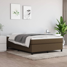 vidaXL Sötétbarna szövet rugós ágykeret 140 x 190 cm ágy és ágykellék
