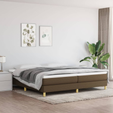 vidaXL Sötétbarna szövet rugós ágykeret 200x200 cm ágy és ágykellék
