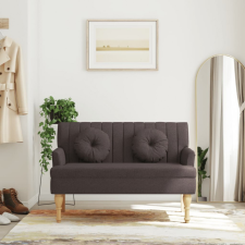 vidaXL sötétbarna szövetpad párnákkal 113x64,5x75,5 cm bútor
