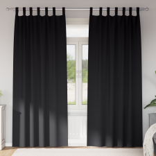 vidaXL Sötétítő függönyök 2 pcs Fekete 225 x 140 cm Poliészter lakástextília