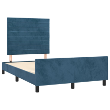 vidaXL sötétkék bársony ágykeret fejtámlával 120x190 cm (3270588) ágy és ágykellék