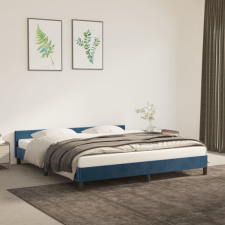vidaXL sötétkék bársony ágykeret fejtámlával 160 x 200 cm ágy és ágykellék