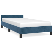 vidaXL sötétkék bársony ágykeret fejtámlával 90x190 cm (347547) ágy és ágykellék