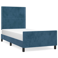 vidaXL sötétkék bársony ágykeret fejtámlával 90x200 cm (3125676) ágy és ágykellék
