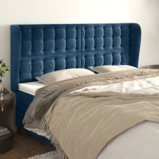 vidaXL sötétkék bársony fejtámla szárnyakkal 203x23x118/128 cm ágy és ágykellék