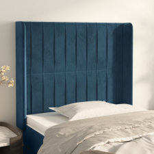 vidaXL sötétkék bársony fejtámla szárnyakkal 93x16x118/128 cm ágy és ágykellék