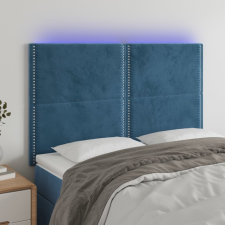vidaXL sötétkék bársony LED-es fejtámla 144x5x118/128 cm ágy és ágykellék