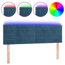 vidaXL sötétkék bársony LED-es fejtámla 144x5x78/88 cm (3121804) ágy és ágykellék