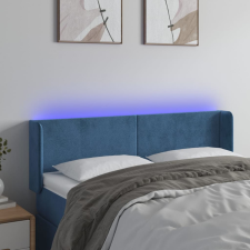 vidaXL sötétkék bársony LED-es fejtámla 147 x 16 x 78/88 cm ágy és ágykellék