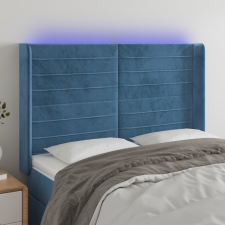 vidaXL sötétkék bársony LED-es fejtámla 147x16x118/128 cm ágy és ágykellék